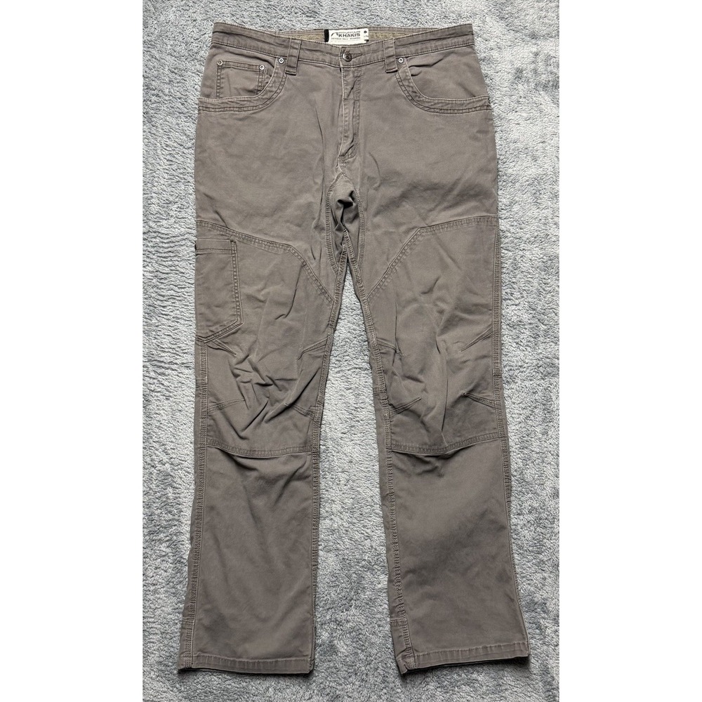 Mountain Khakis Pants Mens 36x32* Classic Fit Gray Double Knee Work Carpenter